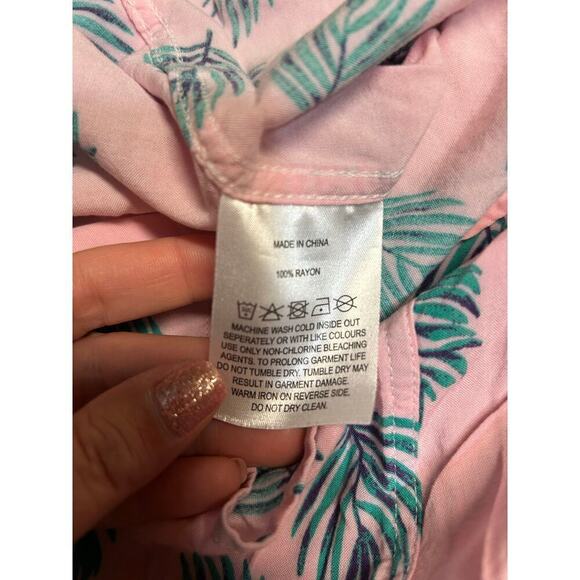 Barney Cools Pink Camp Holiday Button Down Shirt Pink Fern - XL - Picture 4 of 6